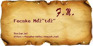 Fecske Máté névjegykártya