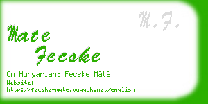mate fecske business card